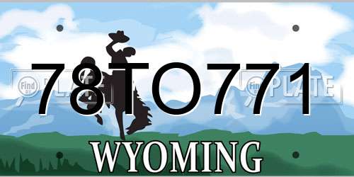 78TO771 Wyoming License Plate