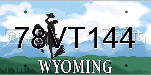 78VT144 Wyoming License Plate