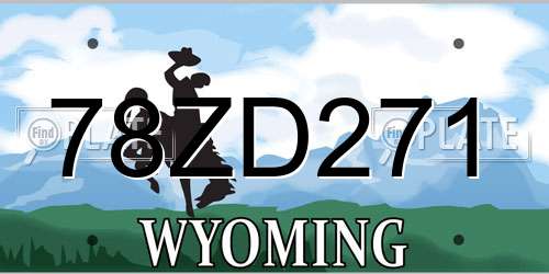 78ZD271 Wyoming License Plate