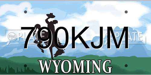 790KJM Wyoming License Plate