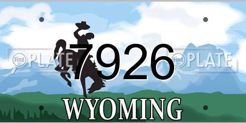 7926 Wyoming License Plate