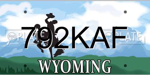 792KAF Wyoming License Plate