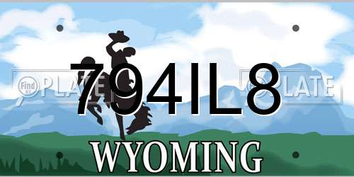 794IL8 Wyoming License Plate