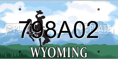 798A02 Wyoming License Plate
