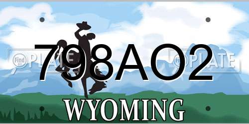 798AO2 Wyoming License Plate