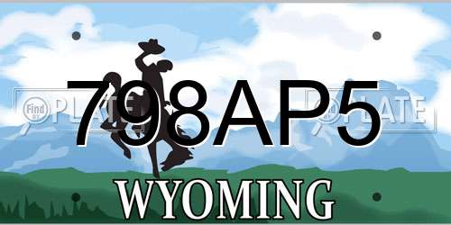 798AP5 Wyoming License Plate