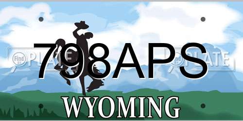 798APS Wyoming License Plate