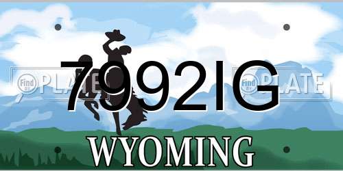 7992IG Wyoming License Plate