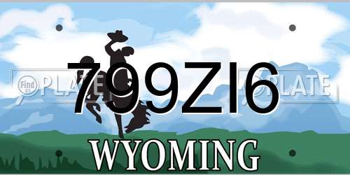 799ZI6 Wyoming License Plate