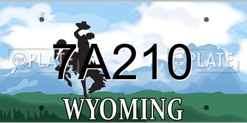 7A210 Wyoming License Plate