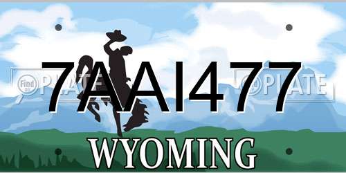 7AAI477 Wyoming License Plate