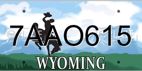 7AAO615 Wyoming License Plate