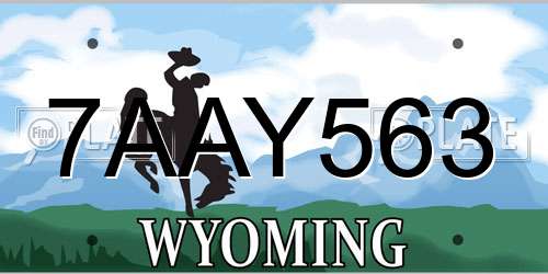 7AAY563 Wyoming License Plate