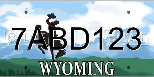 7ABD123 Wyoming License Plate