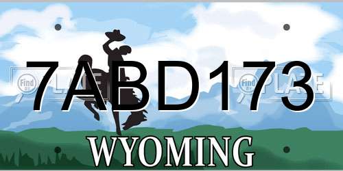 7ABD173 Wyoming License Plate