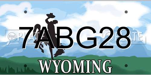7ABG28 Wyoming License Plate