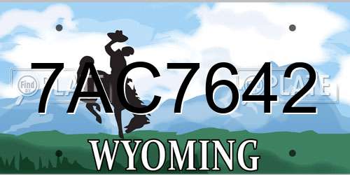 7AC7642 Wyoming License Plate