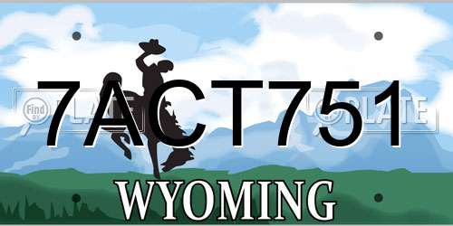 7ACT751 Wyoming License Plate