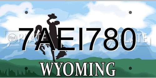 7AEI780 Wyoming License Plate