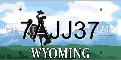 7AJJ37 Wyoming License Plate