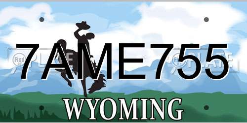 7AME755 Wyoming License Plate