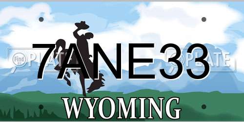 7ANE33 Wyoming License Plate
