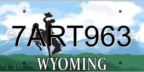 7ART963 Wyoming License Plate
