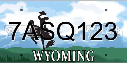 7ASQ123 Wyoming License Plate
