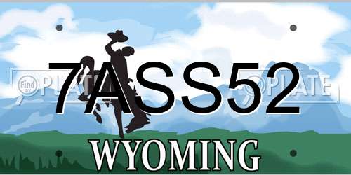 7ASS52 Wyoming License Plate