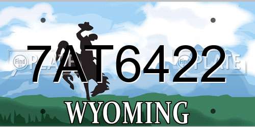 7AT6422 Wyoming License Plate