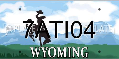7ATI04 Wyoming License Plate