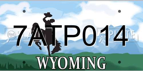 7ATP014 Wyoming License Plate