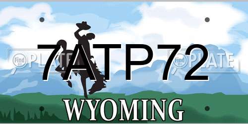 7ATP72 Wyoming License Plate