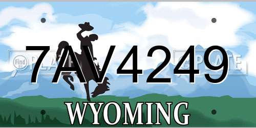 7AV4249 Wyoming License Plate