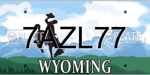 7AZL77 Wyoming License Plate