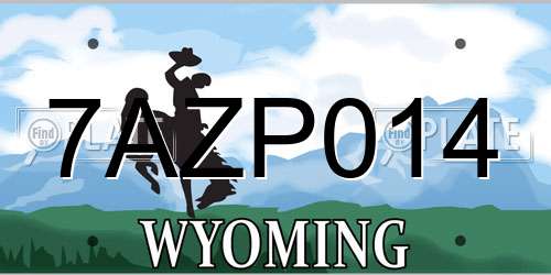 7AZP014 Wyoming License Plate