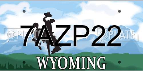 7AZP22 Wyoming License Plate