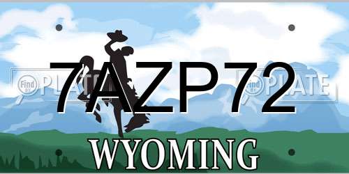 7AZP72 Wyoming License Plate