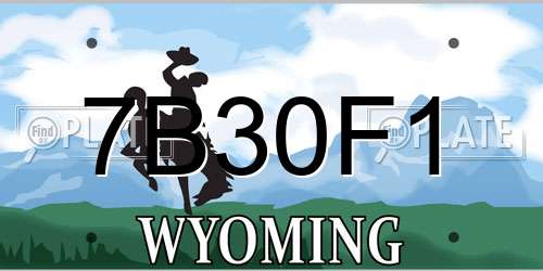 7B30F1 Wyoming License Plate