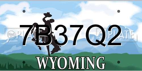 7B37Q2 Wyoming License Plate