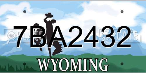 7BA2432 Wyoming License Plate