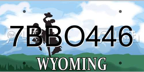 7BBO446 Wyoming License Plate