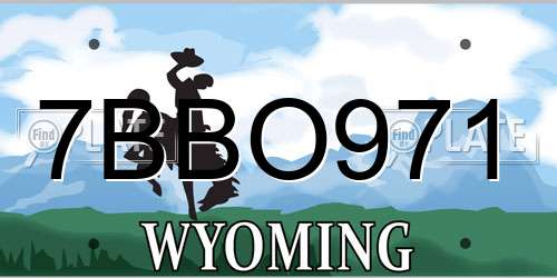 7BBO971 Wyoming License Plate