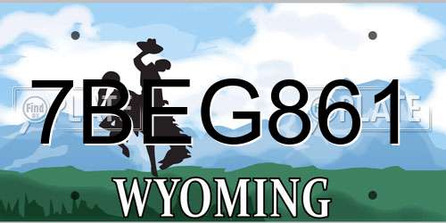 7BEG861 Wyoming License Plate