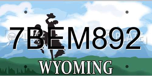 7BEM892 Wyoming License Plate