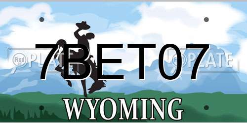 7BET07 Wyoming License Plate