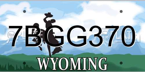 7BGG370 Wyoming License Plate