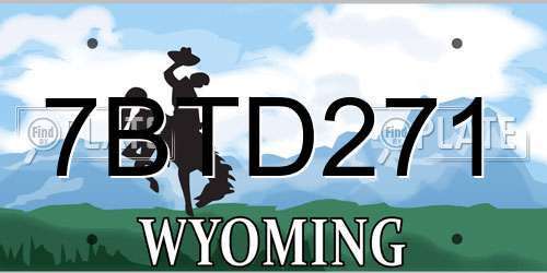 7BTD271 Wyoming License Plate