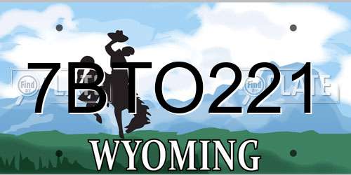 7BTO221 Wyoming License Plate