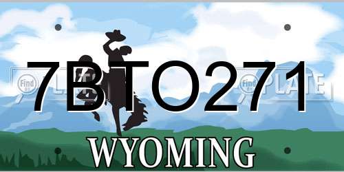 7BTO271 Wyoming License Plate